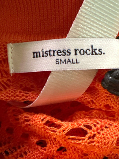 Mistress Rocks Orange Lily Pollen Crochet Shirt UK S