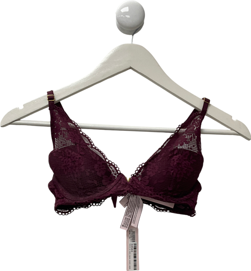 victoria secret Purple Love Cloud Floral Lace Bra UK 32C