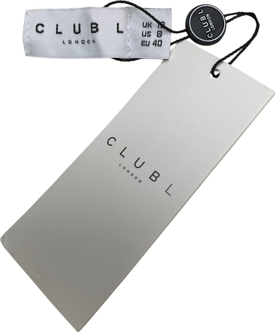 Club L White Ruched Strapless Long Sleeved Split Maternity Maxi Dress UK 12