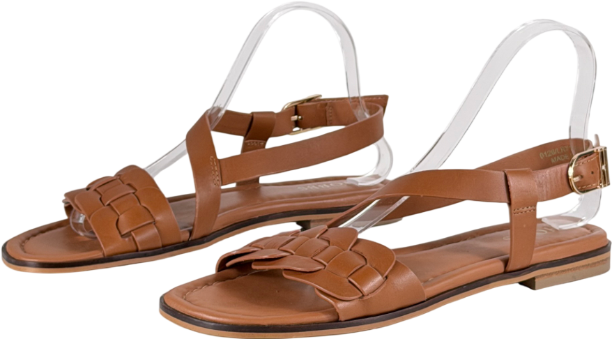 HOBBS Tan Brown Vera Leather Sandals UK 8 EU 41