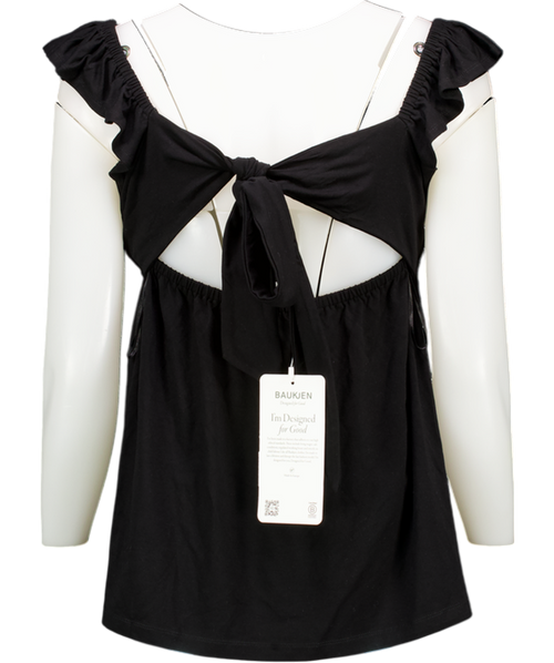 Baukjen Black Anais Marie Bow Back Top UK 16