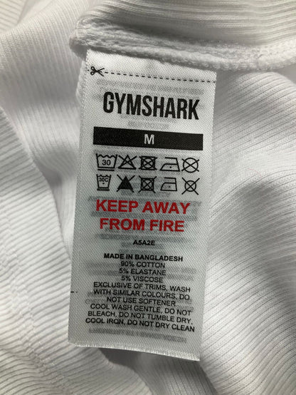 gymshark White Ribbed Tank Top UK M