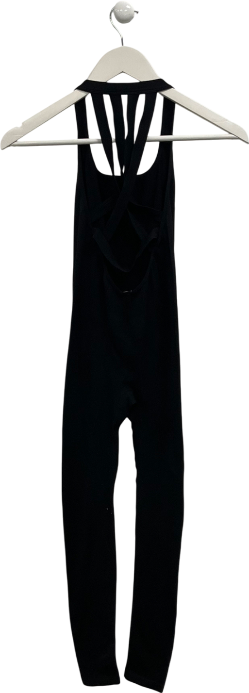 Stradivarius Black Seamless Sporty Jumpsuit UK S