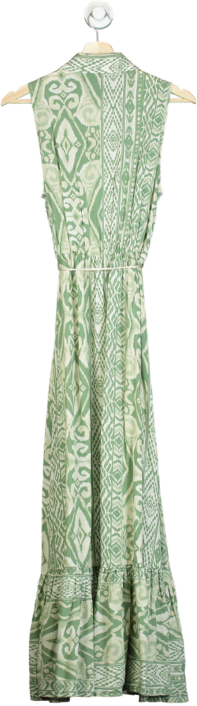 River Island Green Patterned Sleeveless Maxi Dress UK 6