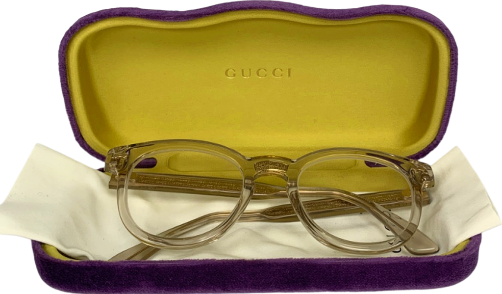Gucci Clear Round Acetate Eye Glasses Frame
