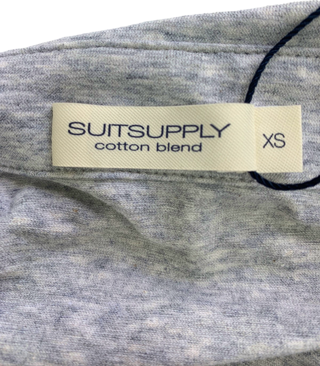 Suitsupply Light Grey Long Sleeve Cotton  Polo Shirt UK XS
