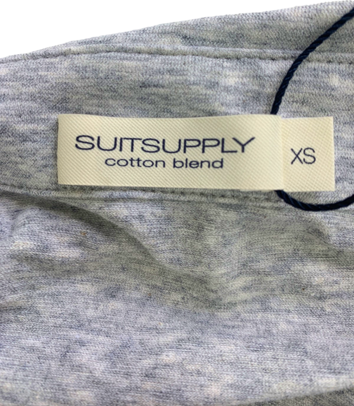 Suitsupply Light Grey Long Sleeve Cotton  Polo Shirt UK XS