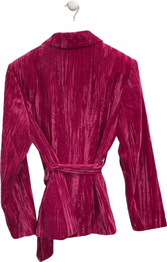 River Island Pink Velvet Blazer UK 10