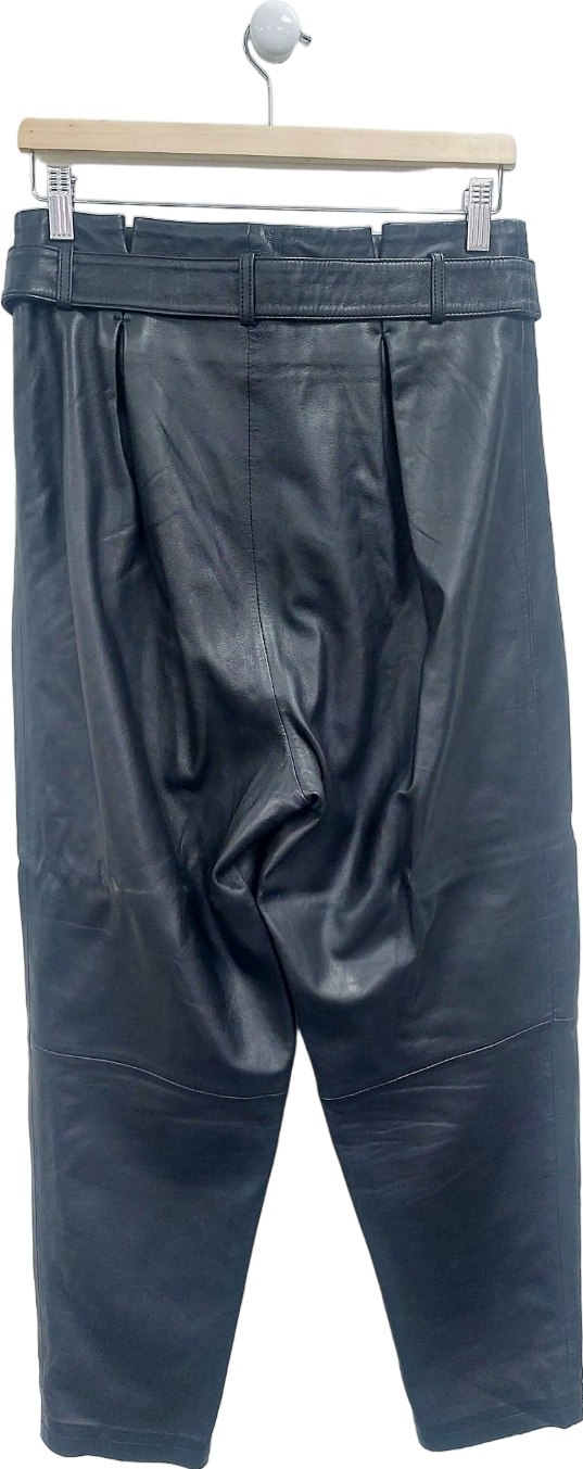 Lipsy Black Leather Trousers UK M