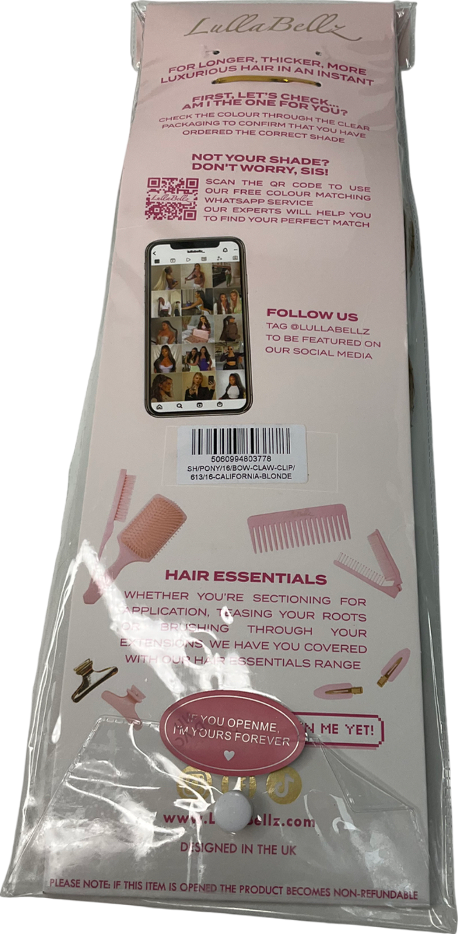 LullaBellz Beige Brushed Out Wave 16" Claw Clip Pony One Size