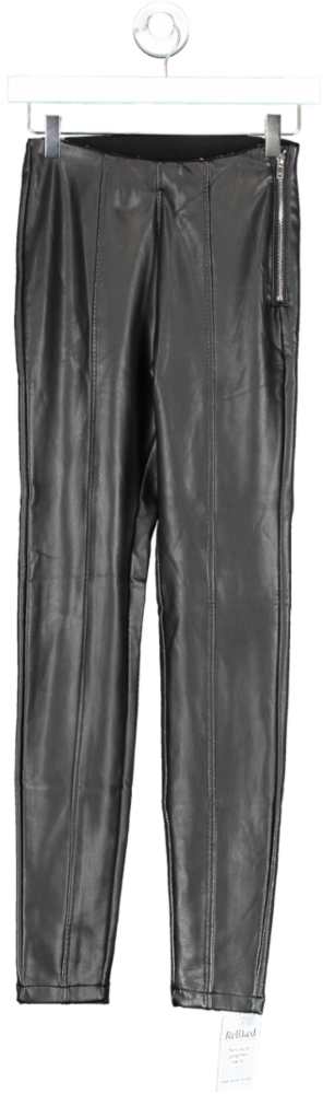 New Look Black Faux Leather Leggings UK 6