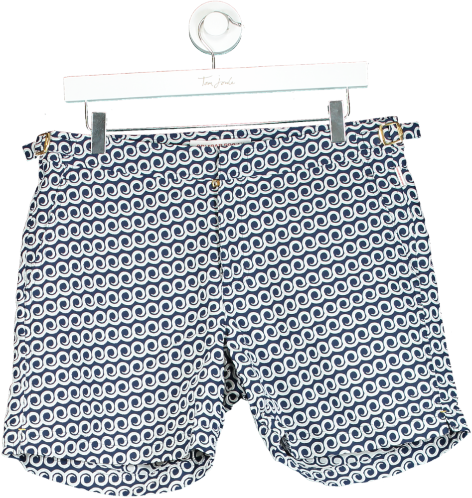 Orlebar Brown Navy Blue Printed Swim Shorts W32