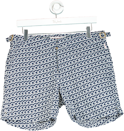 Orlebar Brown Navy Blue Printed Swim Shorts W32