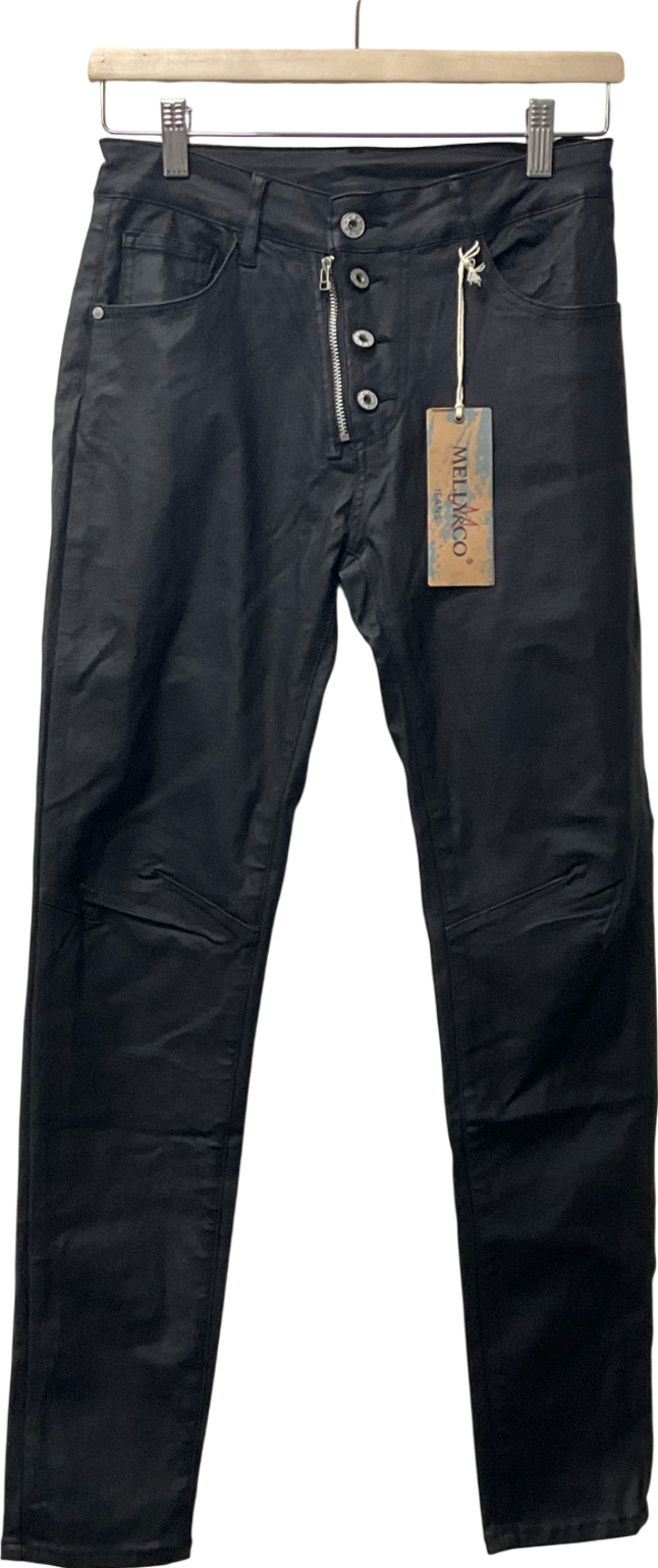 Melly&Co Black 4 Button Black Jeans UK M