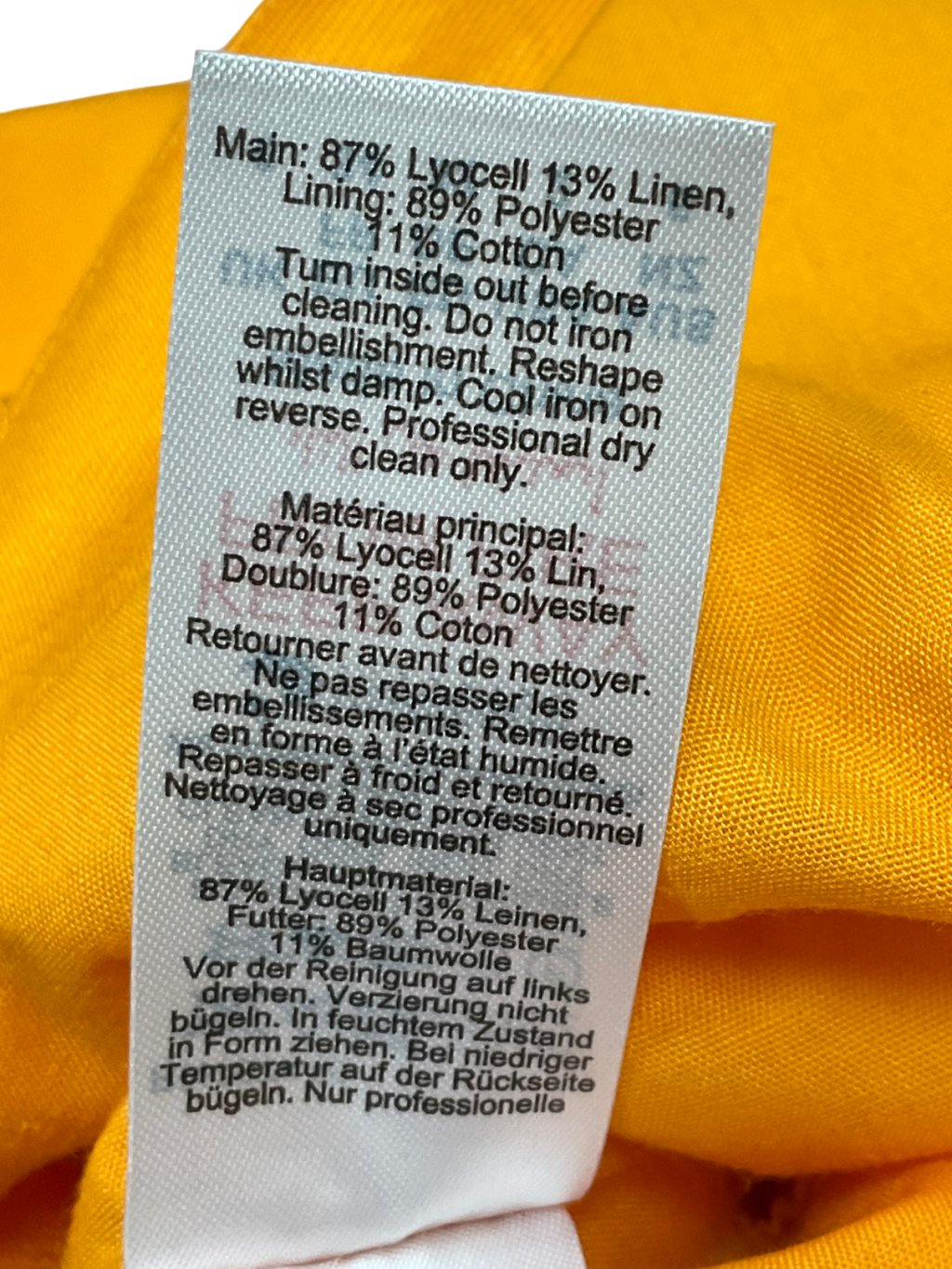 Karen Millen Orange Premium Linen Structured Pleated Tailored Bandeau Top UK 6