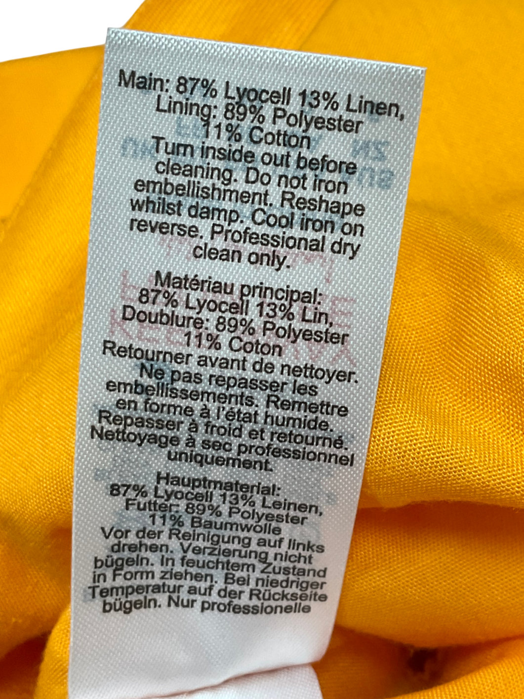 Karen Millen Orange Premium Linen Structured Pleated Tailored Bandeau Top UK 6