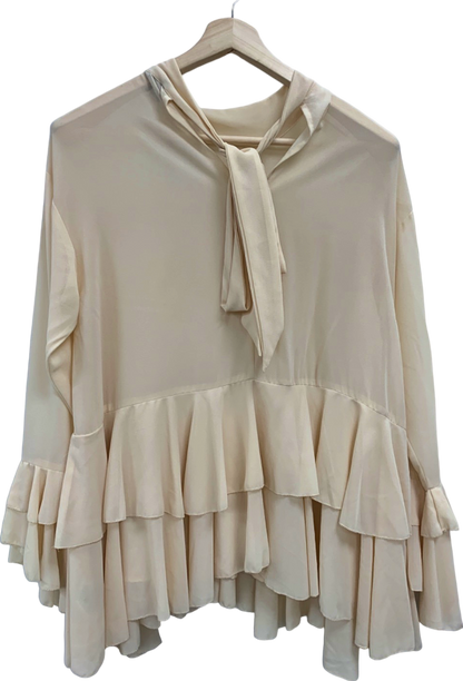 River Island Cream Ruffle Dress UK 6