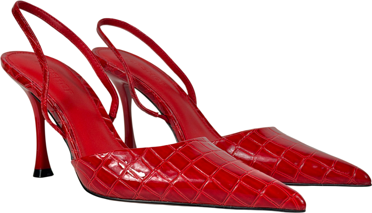Topshop Red Angel Croc Heeled Court Heel UK 6 EU 39 👠