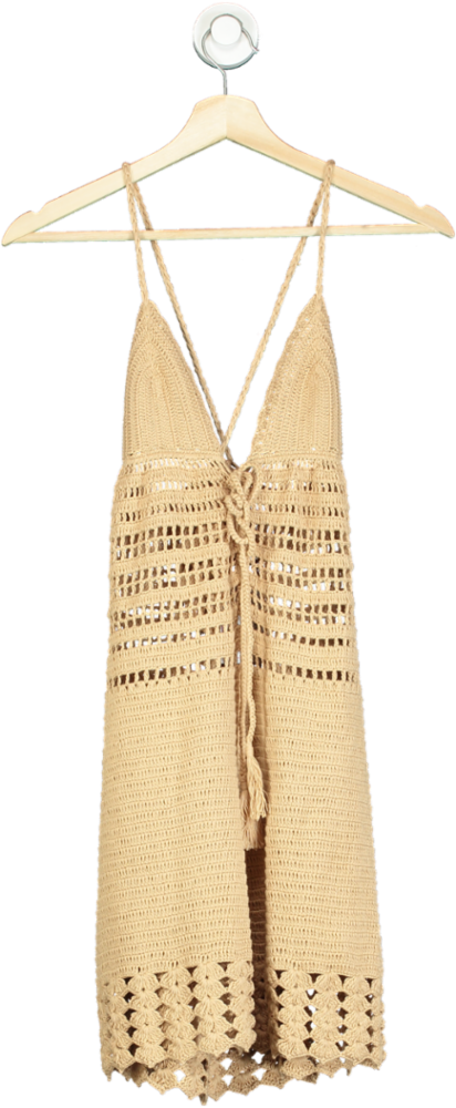 Indah Beige Handcrochet Dress S