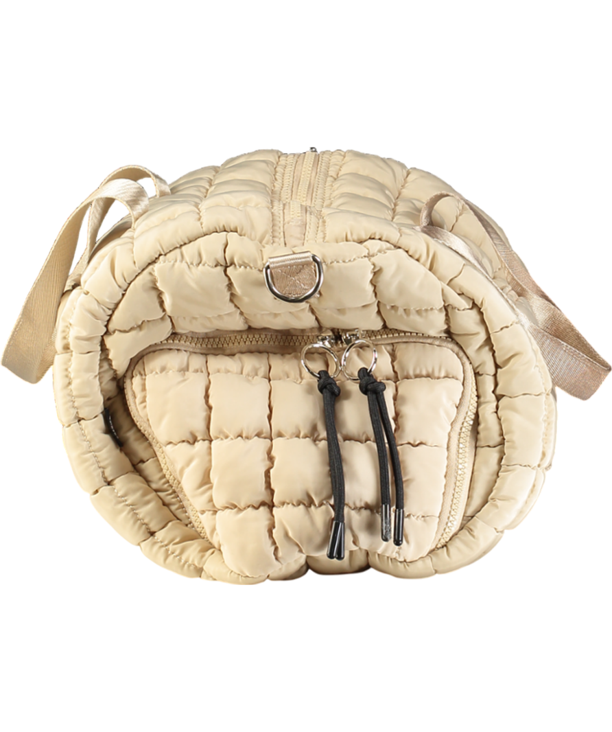 Free People Beige Quilted Duffel Bag