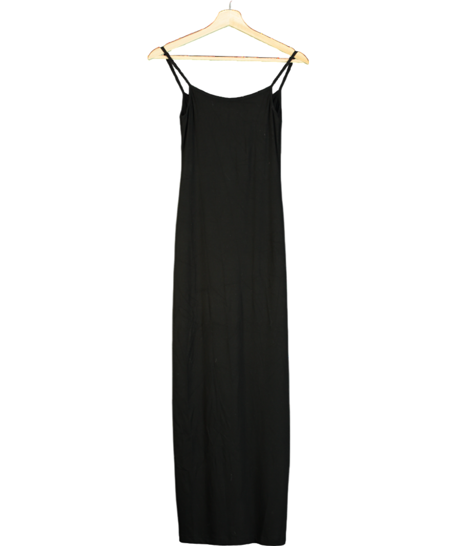 Black Abstract Neck Sleeveless Maxi Dress UK S