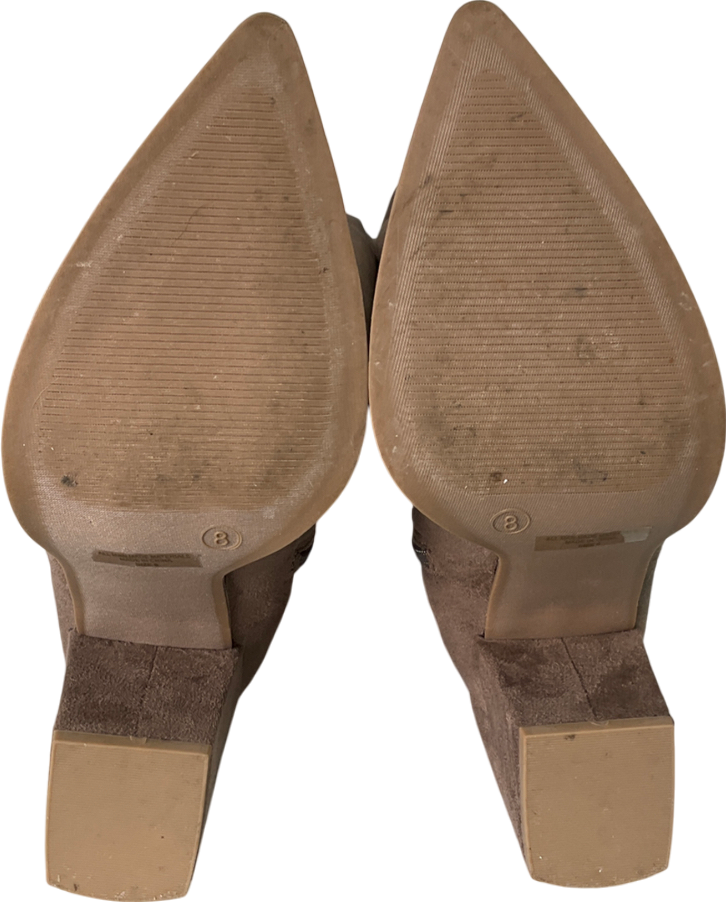 Fashion Nova Brown Over The Knee Block Suede Boots UK 8 EU 41 👠