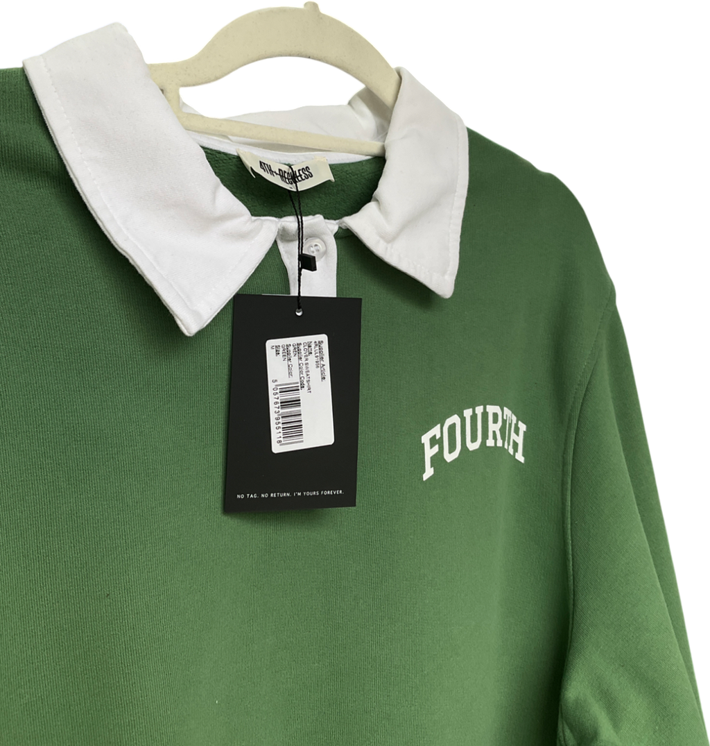 4th & Reckless Green Branded Polo Sweatshirt- Clover UK M