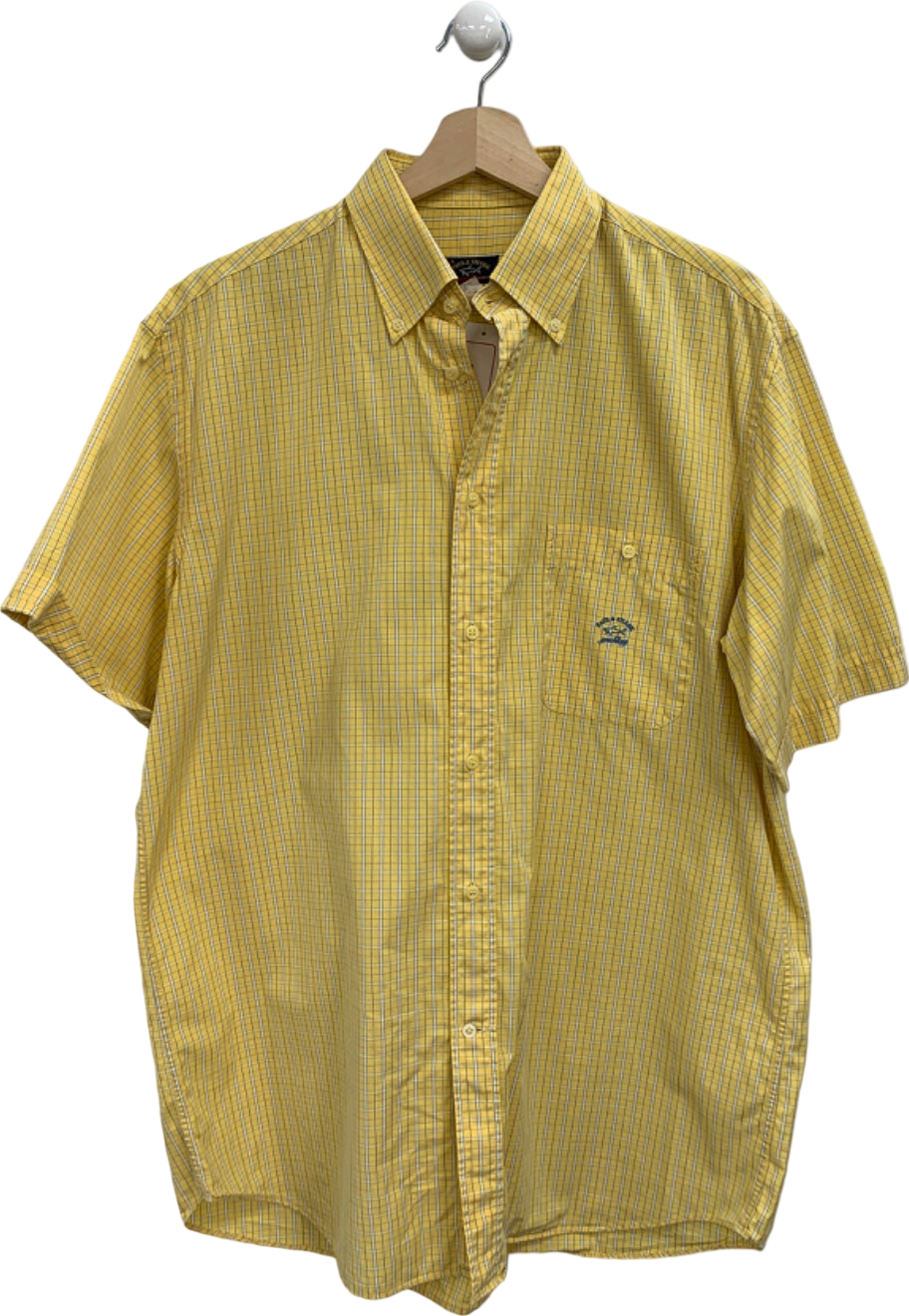 Paul & Shark Yellow Checkered Short Sleeve Shirt 42