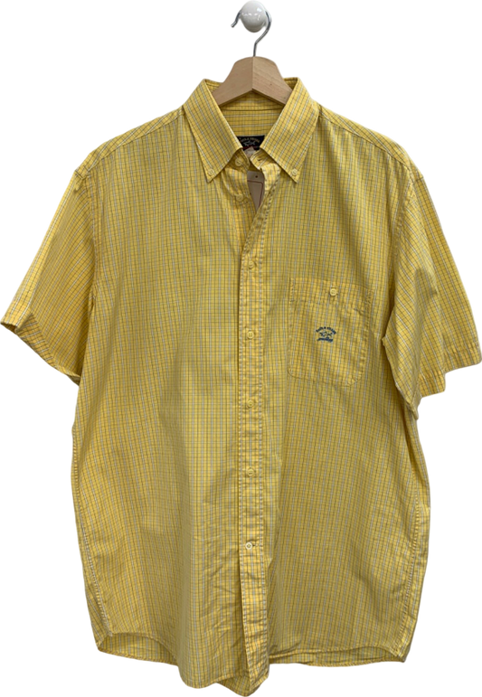 Paul & Shark Yellow Checkered Short Sleeve Shirt 42