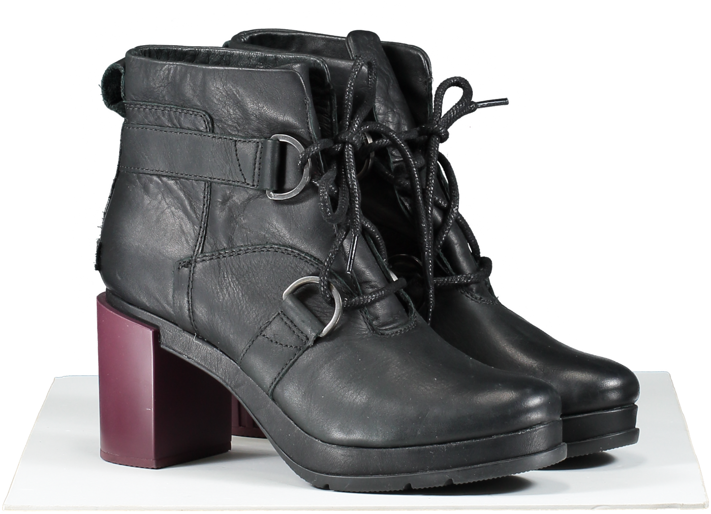 SOREL Black Leather Lace Up Boots BNWT UK 8 EU 41 👠