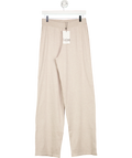 Saint Tropez Beige Mila Knit Wide Leg Trousers UK M