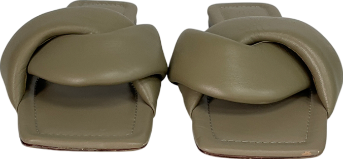 H&M Brown Premium padded Leather Slides UK 6 EU 39 👠