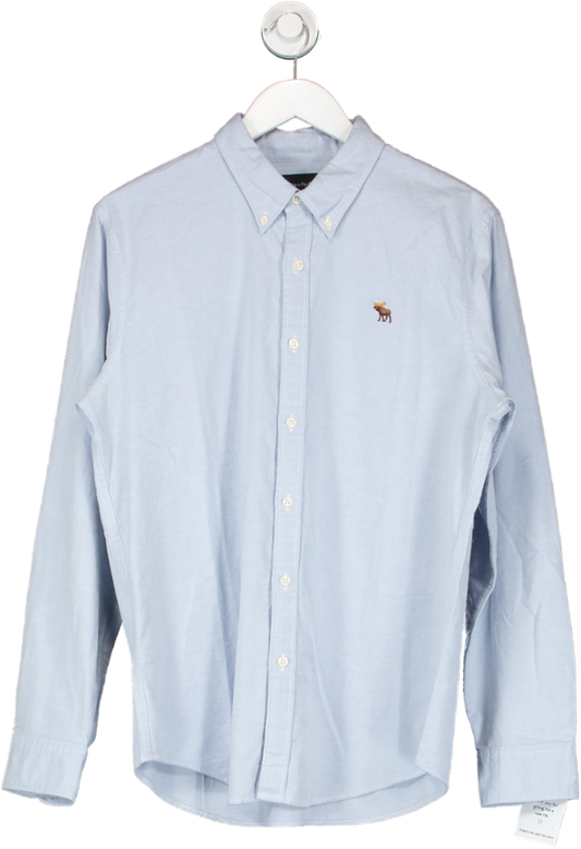Abercrombie & Fitch Blue Long Sleeve Oxford Stretch Shirt UK M