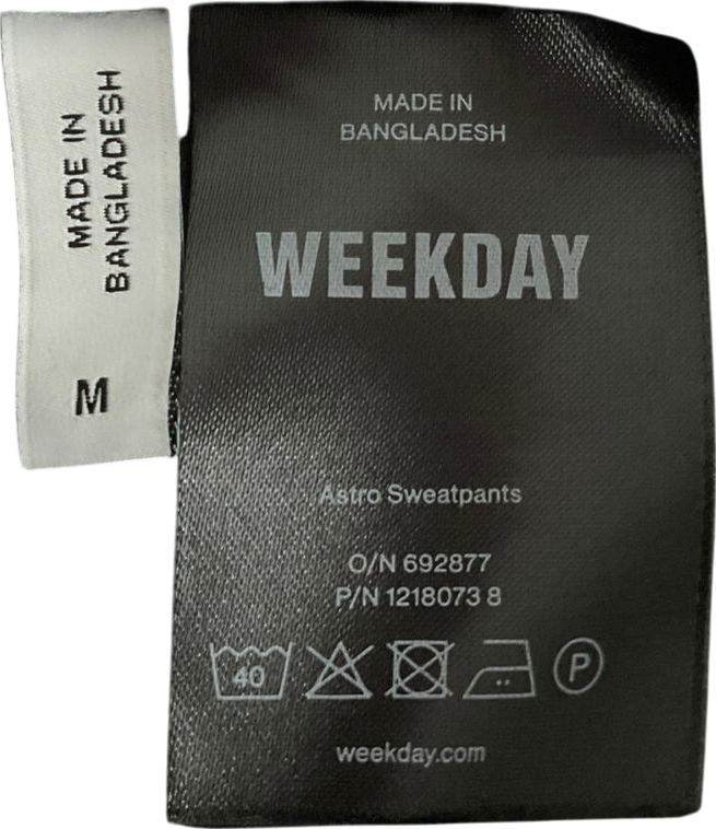 Weekday Black Relaxed Heavyweight Sweatpants UK M