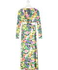 AFRM Multicoloured Floral Long Sleeve Cut Out Maxi Dress UK XS