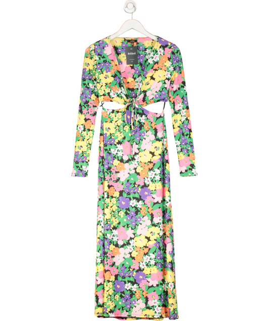 AFRM Multicoloured Floral Long Sleeve Cut Out Maxi Dress UK XS