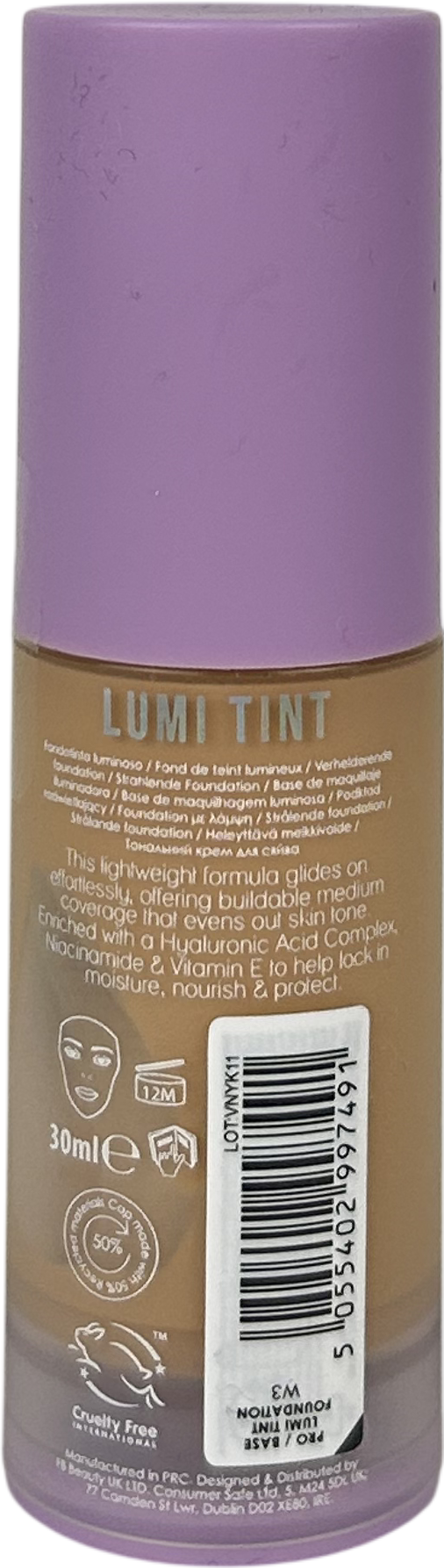 MUA Makeup academy Mua Pro/base Lumi Tint Foundation W3 Warm 30ml