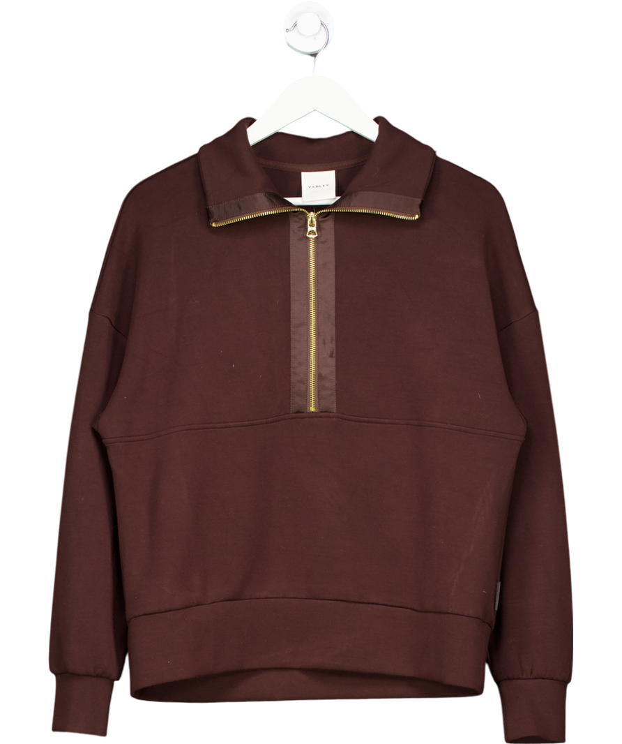 Varley Brown Hawley Half Zip Sweatshirt UK S