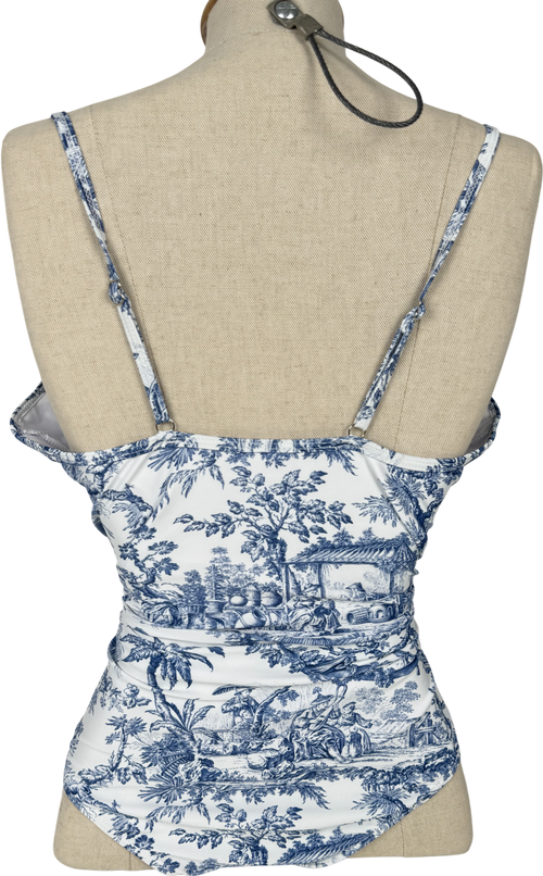 Amazon Blue Toile Print Swimsuit With Sarong UK L