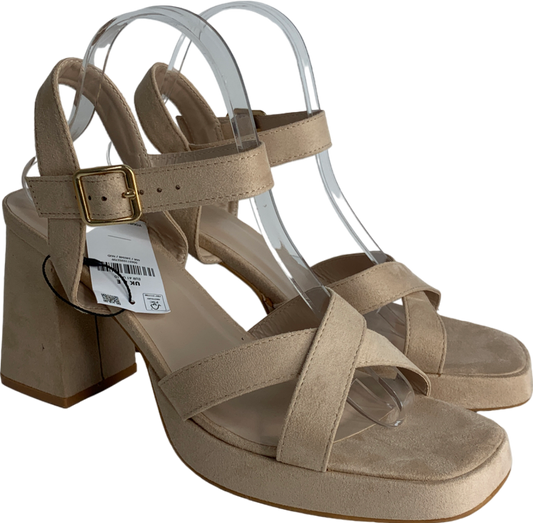 yours clothing Nude Cross Over Strap Heels UK 8 EU 41 👠