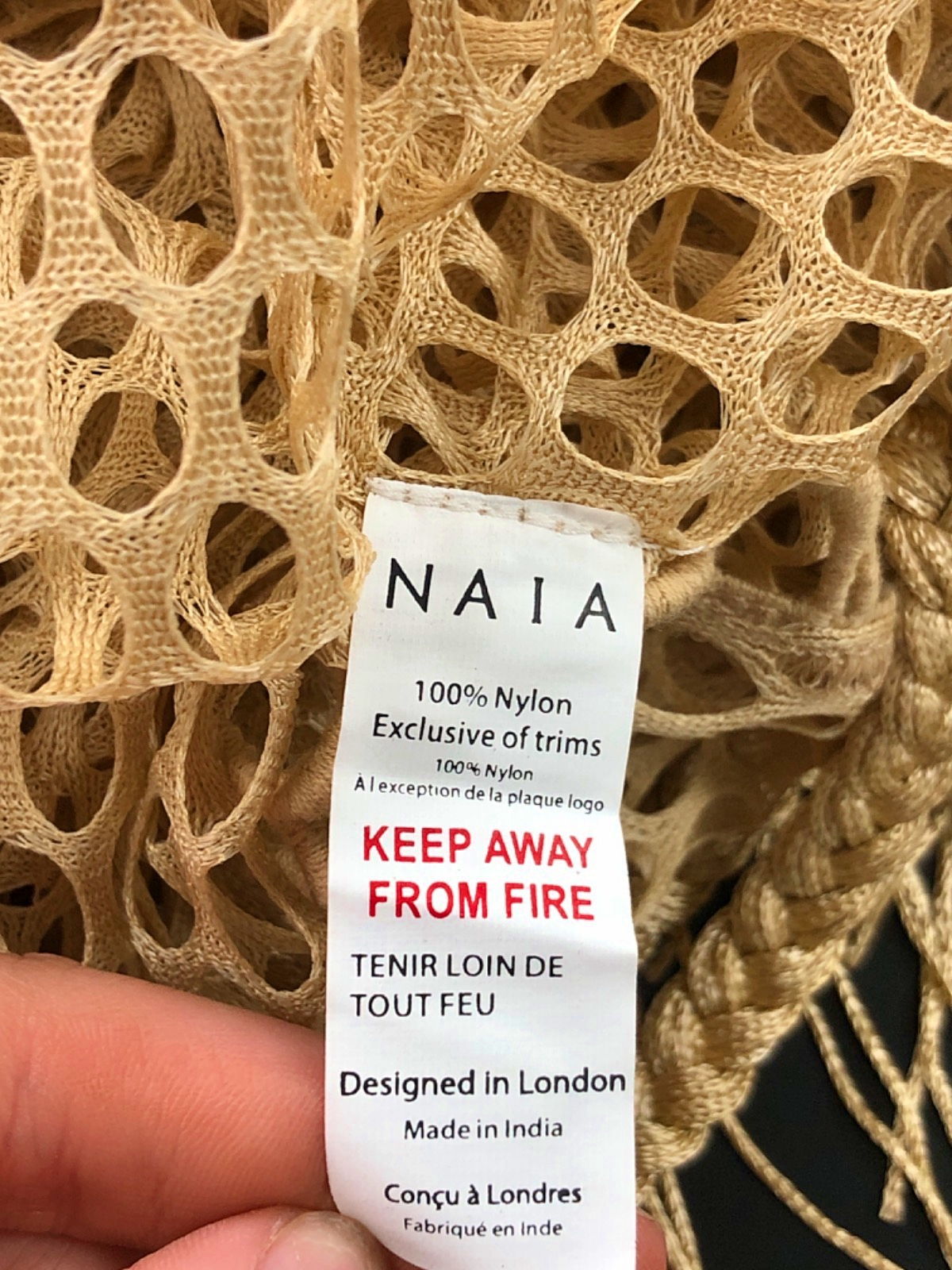 Naia Rosa Mesh Beach Kaftan, Gold