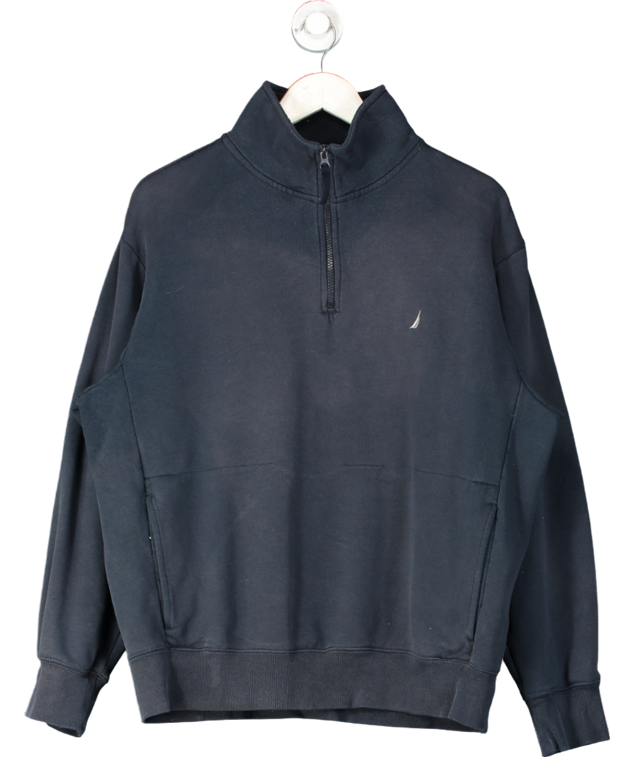 Nautica Blue Quarter Zip Sweatshirt UK L