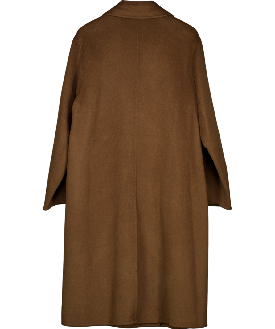 MANGO Brown Handmade Oversized Wool Coat UK M