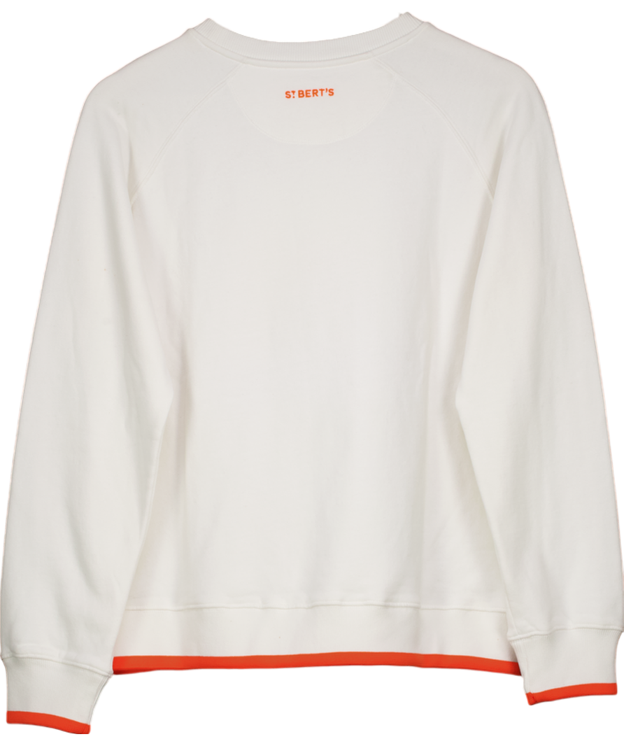 St Berts White Ski Shadow Printed Sweatshirt UK L