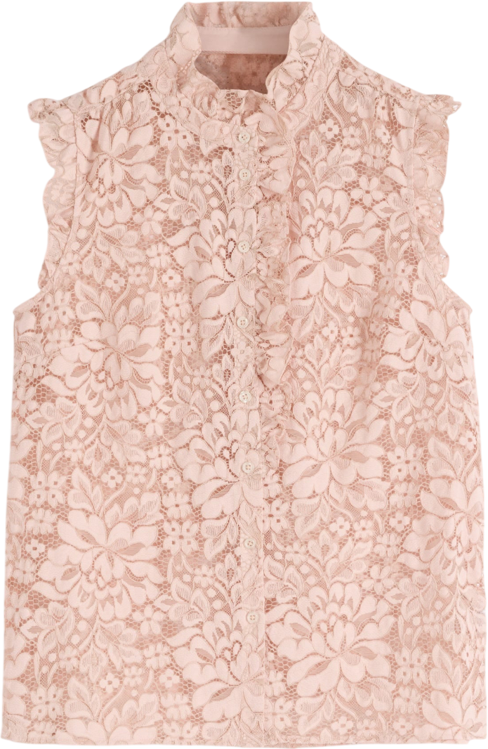BODEN Isabel Sleeveless Lace Top Pale Pink UK 8