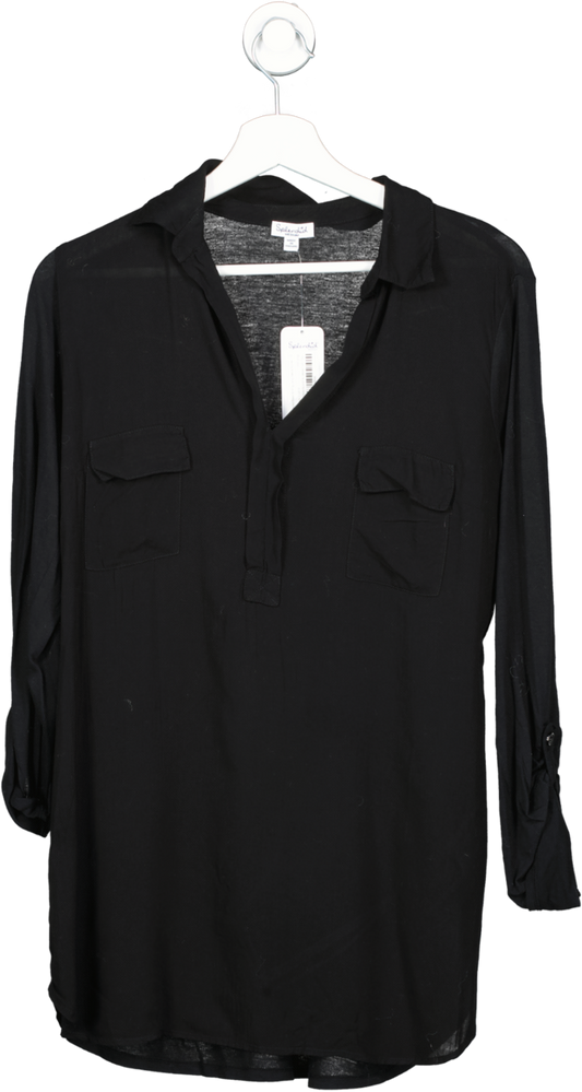 Splendid Black Shirting Long Sleeve Blouse UK M