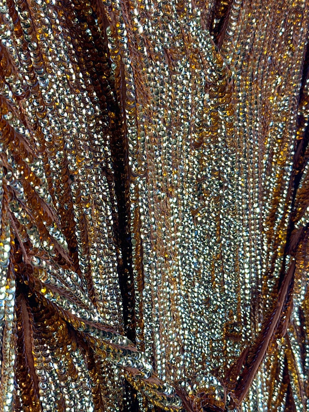 ASOS EDITIONS RUST Sequin Long-Sleeve Wrap Dress UK 18