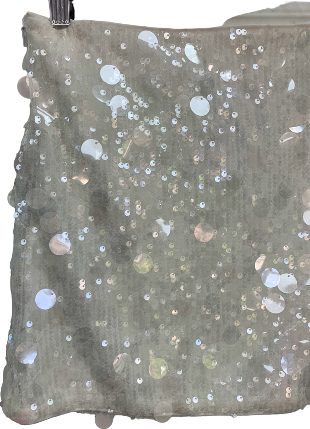 Cider White Sequin Mini Skirt UK S