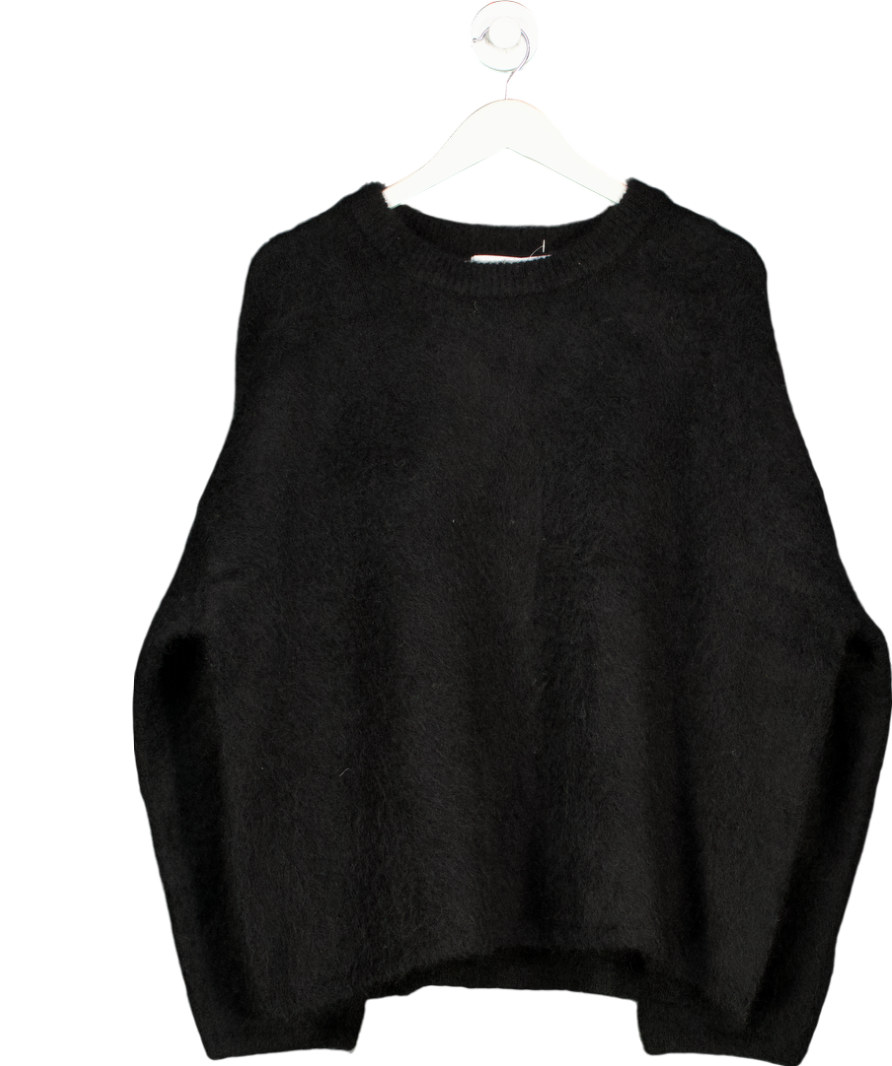 H&M Edition Black Fuzzy Oversized Mohair Blend Jumper UK XL