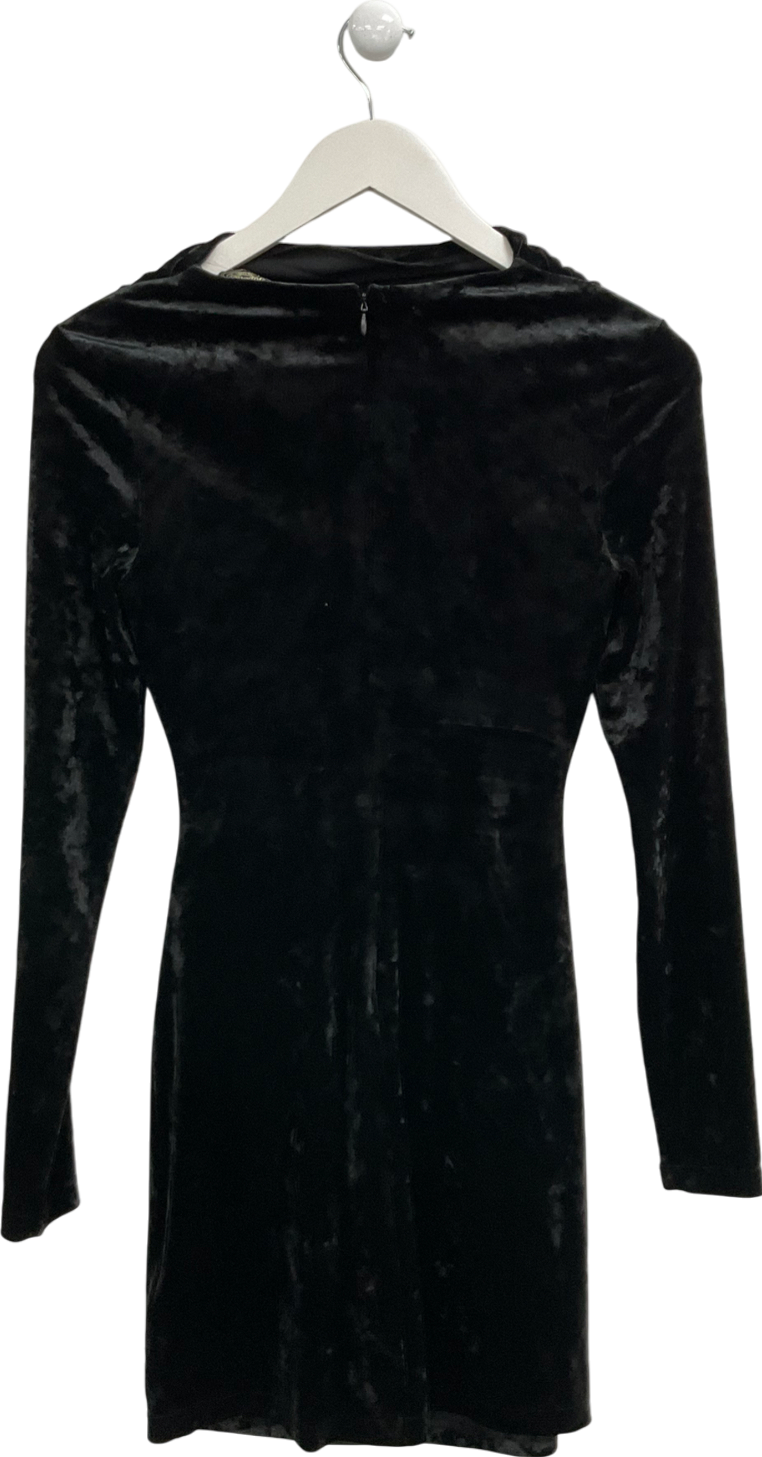 Superdry Black Velvet Long Sleeve Mini Dress UK 8